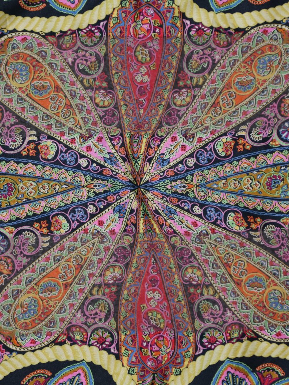 One of kind Auth Italy made Christian Dior Large silk scarf PHEASANT PAISLEY vtg - Picture 6 of 16